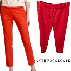 🆕️ Anthropologie Leifsdottir Vibrant Red Straight Leg Pants